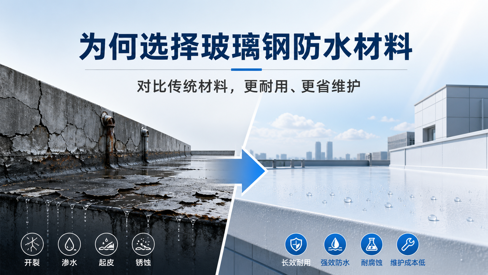 在海北，为何选择玻璃钢防水材料而非传统材料